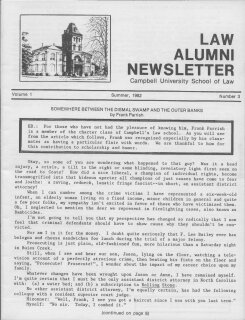 Alumni Newsletter, Summer 1982