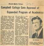 Campbell College Gets Approval of Expanded Program of Academics