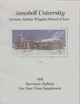 Campbell University School of Law 1994 Placement Bulletin First Year Class Supplement